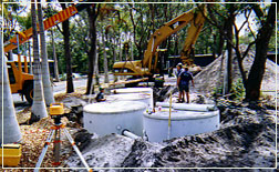 Trine Solution industrial construction of a multi tank water recycling waste water system